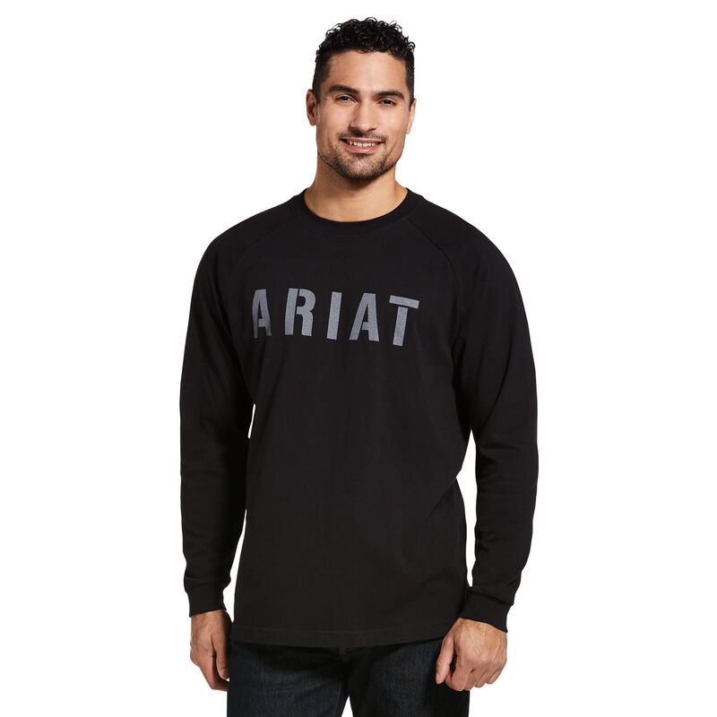 Camisetas Ariat Rebar Cottonstrong Block Negras Hombre - Chile 092-NYPZRH